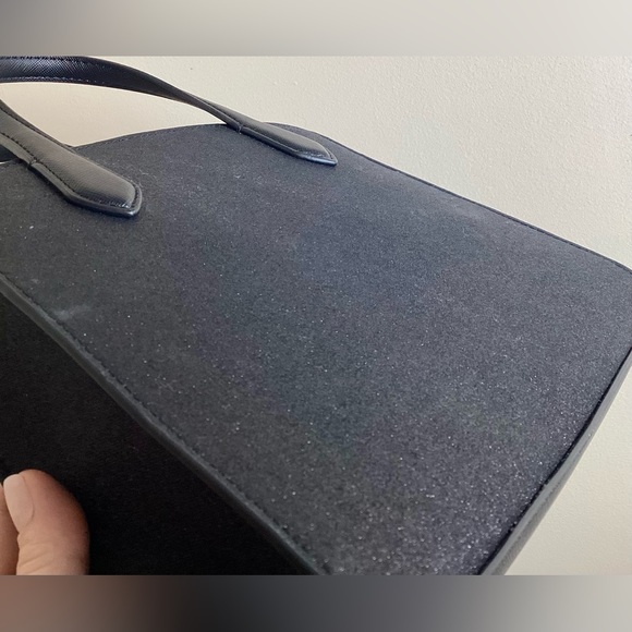 Kate Spade Tinsel Glitter Fabric Black Satchel Crossbody Purse & Wallet *As Is - Picture 15 of 16